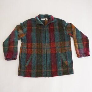 Vintage Chico's Multicolor Plaid 22% Cotton Button Up Boho Checker Jacket  3 XL